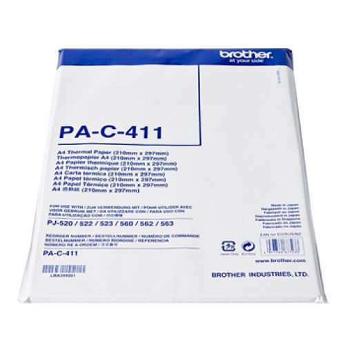 BROTHER Pacote de 100 hojas de papel térmico A4 , Brother , BROPAC411 , 4977766677233